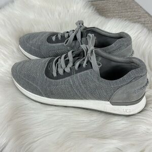 UGG Gray Adaleen Jersey Knit Lace Up Sneakers 9.5